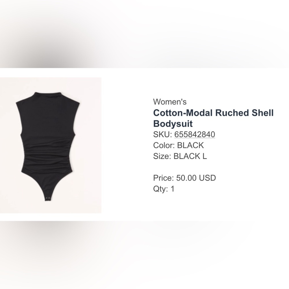 ABERCROMBIE RUCHED SHELL BODYSUIT